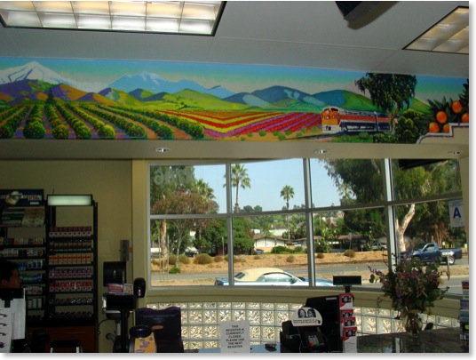 Art Mural Detail: New Mobile Gas Station Interior, Leucadia Ca. 2007<br />